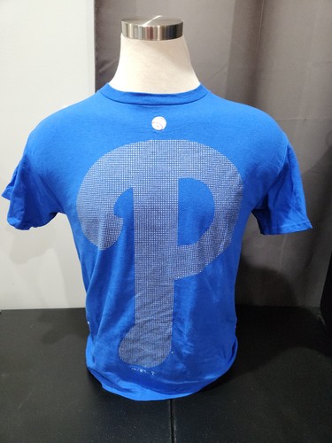 OFFICIALLY LICENSED MLB PHILLIES T-SHIRT NEW VINTAGE - LARGE SILVER P PHILLIES - Picture 3 of 4