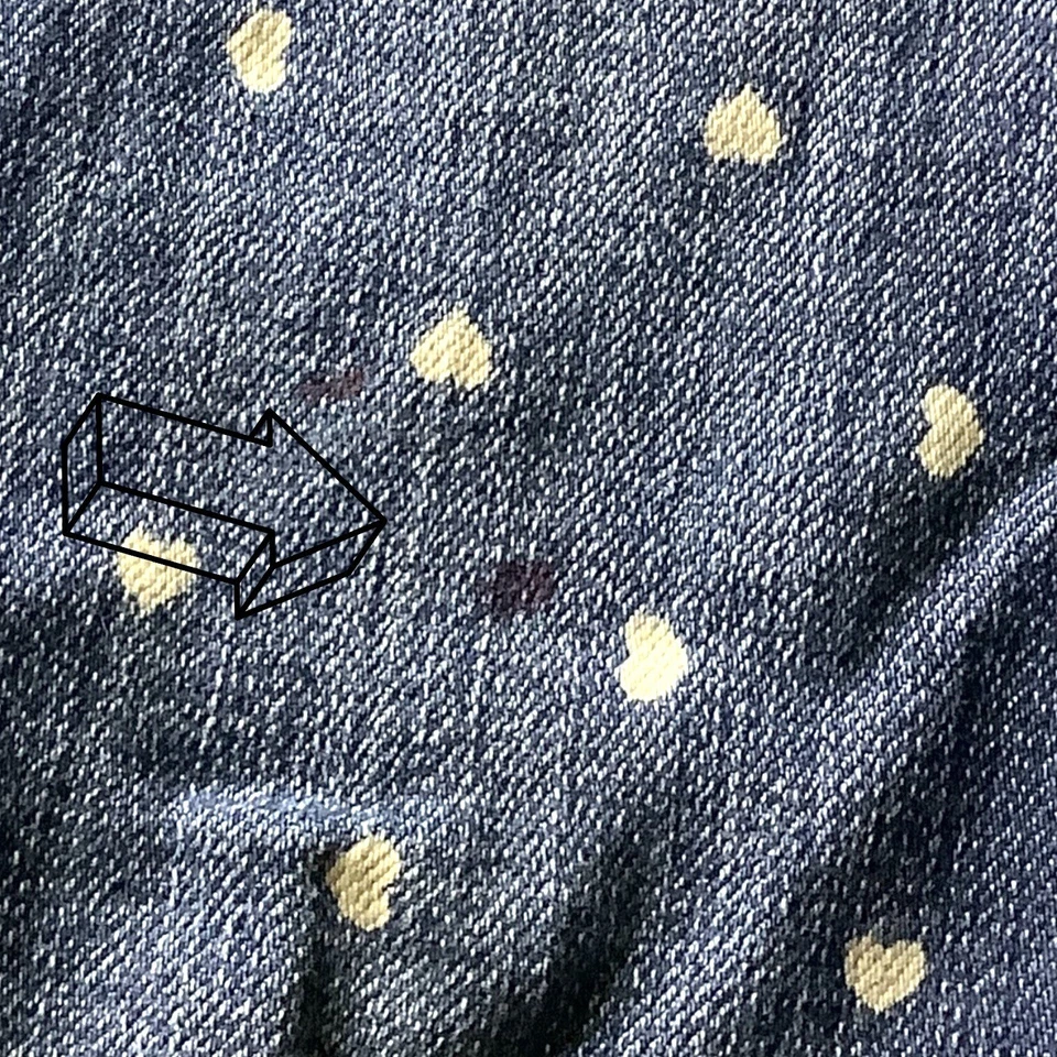 Candie's Girl Denim Capri Jeans Blue / White Hearts Adjustable Waist Sz 8 Cotton - Image 4 of 4