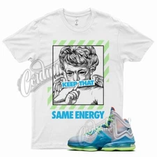 White ENERGY T Shirt for N Lebron 19 Dutch Blue Pomegranate Lime Glow Green