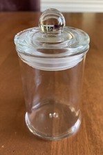 Mini Clear Glass Cannister Jar with Lid and Round Glass Knob with Sealer 4.5