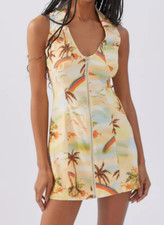 Urban Outfitters UO Freya Tropical Linen Collared Mini Dress - size L - NWT- $69
