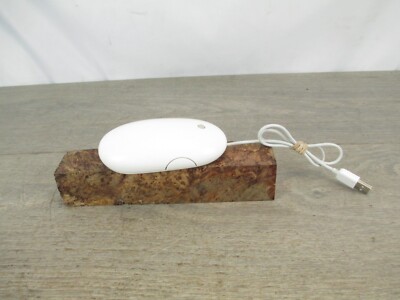 Apple Mighty Mouse MB112LL/B  Optical Wired Mouse White A1152 Tested !*