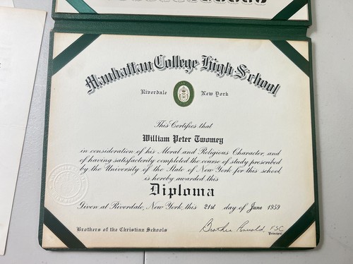 Vintage 1959 Manhattan College High School Diploma Class Picture Grad Program - 第 3/8 張圖片