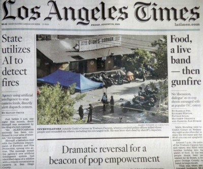 LOS ANGELES TIMES August 25, 2023 STATE USES AI TO DETECT FIRES Cooks Corner