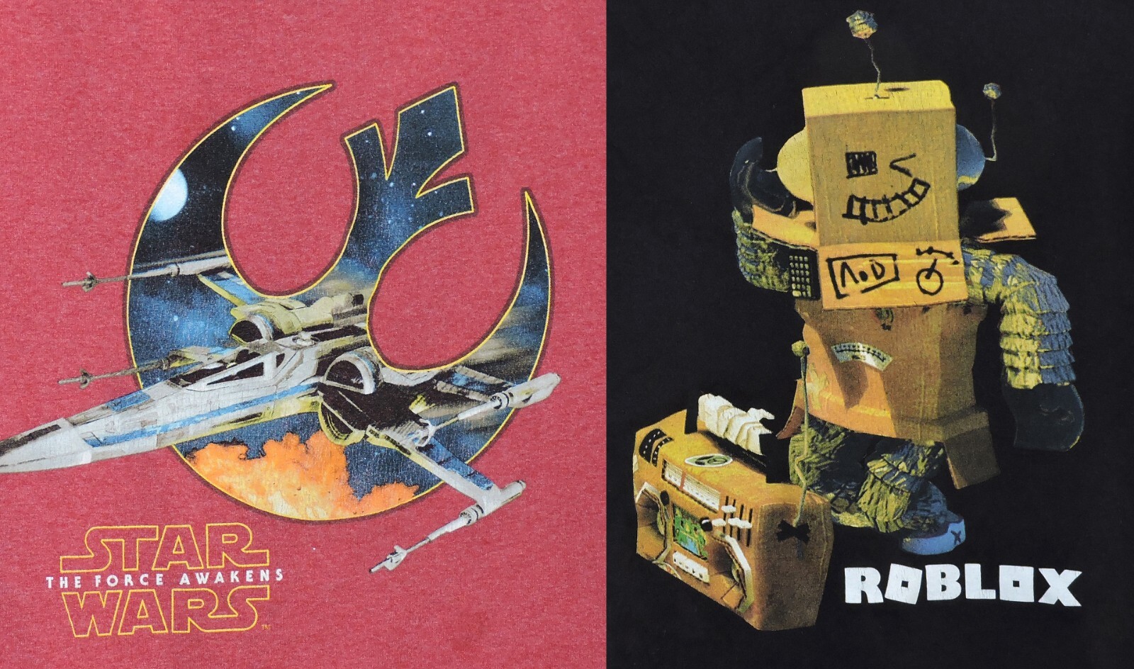 Kids gamer ROBLOX (L) Star Wars (XL) Kids T shirt lot of 2 Boys Girls Size L XL image 3