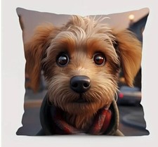 Small Dog Puppy Animal Pet In Scarf Double Sided Throw Pillow Cover Home Decor