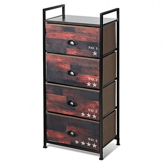 4-Drawer Fabric Storage Dresser with Sturdy Steel Frame