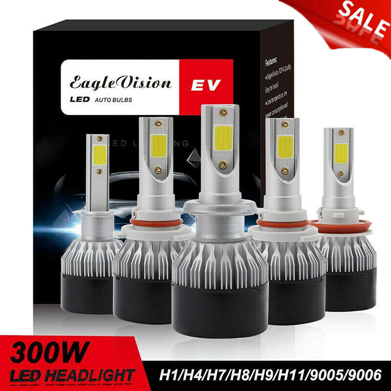 Car LED Headlight Bulbs H7/H4/H11/H1/9005/9006 6500K 300W 12000LM