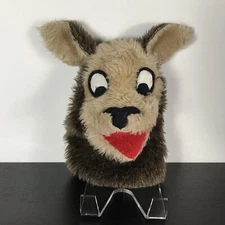 VINTAGE SHERAM BROWN DOG WOLF PLUSH HAND PUPPET STORYTELLING