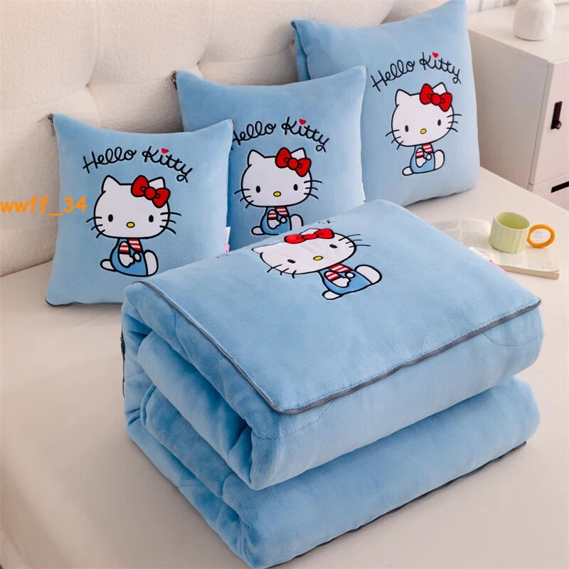 Kuromi Melody Cinnamoroll Thick Plush 2 in1 Foldable Throw Blanket Pillow Winter - Image 4 of 4