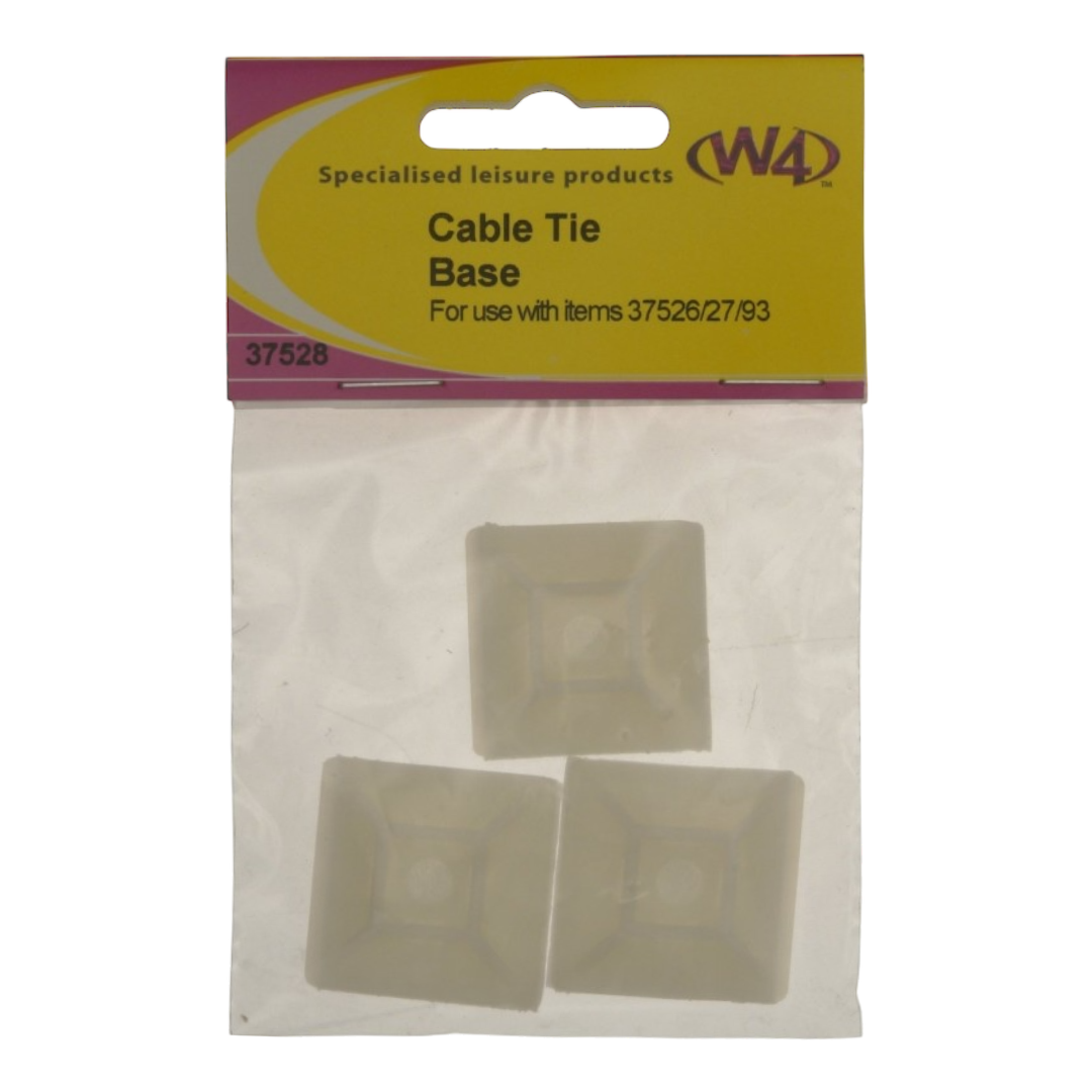 W4 Cable Tie Base 37528 Self Adhesive - Pack of 3