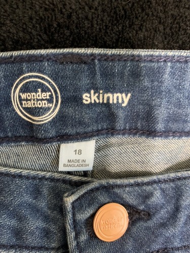 WONDER NATION JEANS ~SIZE 18 SKINNY ~BLUE - Picture 2 of 4