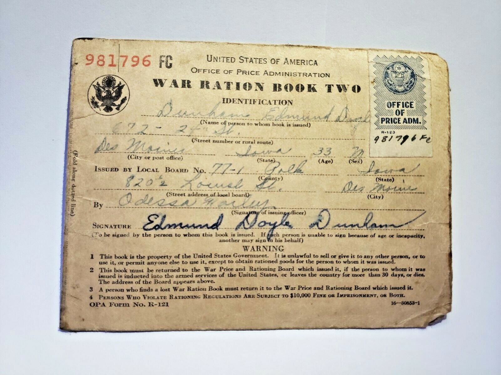 1942 War Ration Books with Stamps | eBay