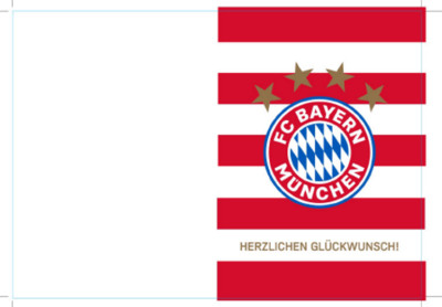 FC Bayern München Glückwunschkarte ''Logo/Streifen'' 2er Pack