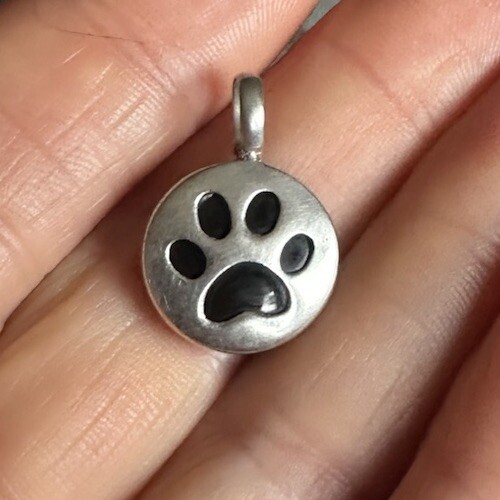 Sterling Silver Onyx Paw Pendant