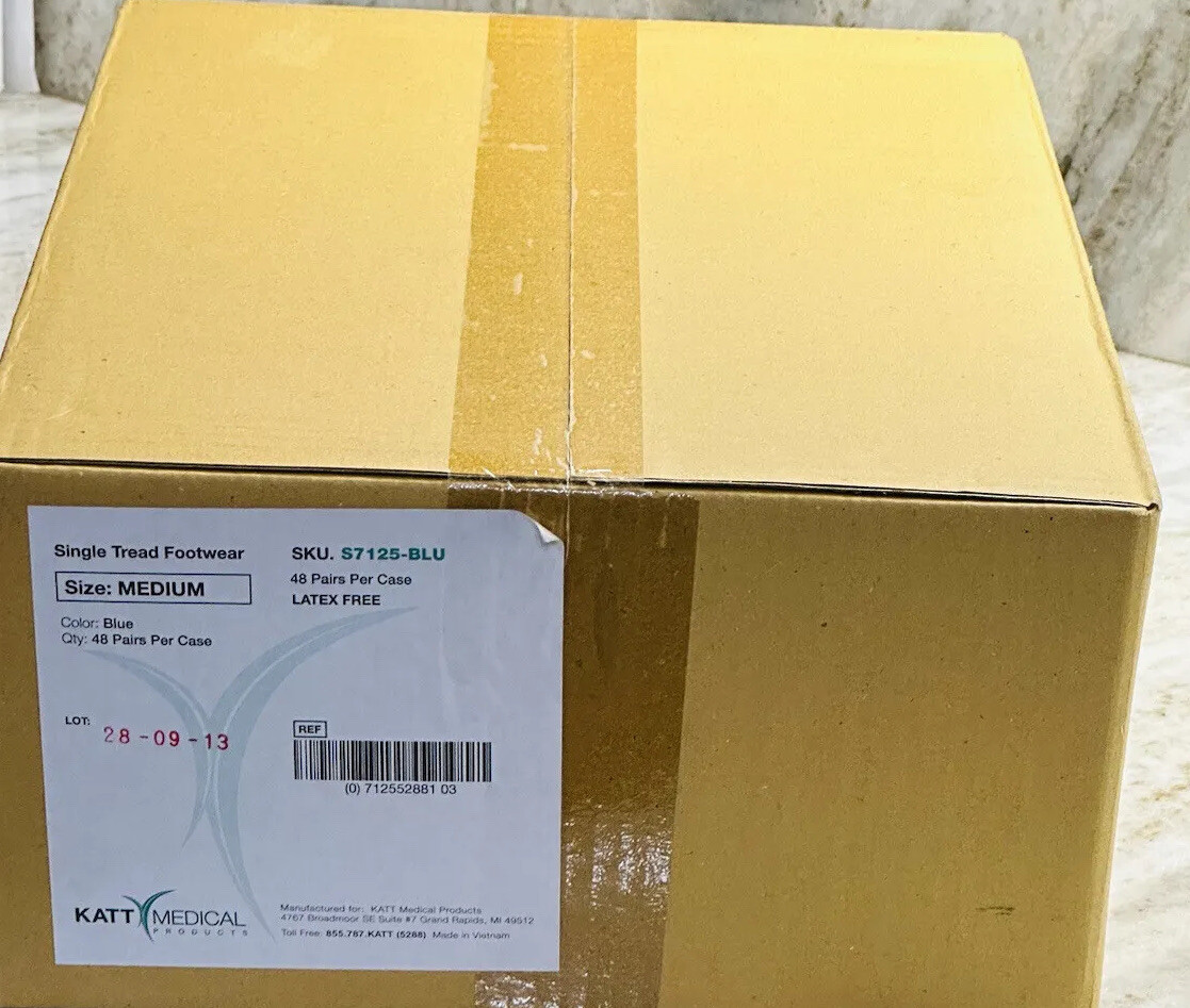 KATT Medical Single Tread Footwear Blue Size Medium 48 Pairs CaseLatex