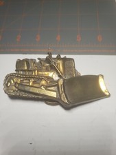 Bulldozer Shaped Solid Brass Belt Buckle 4043