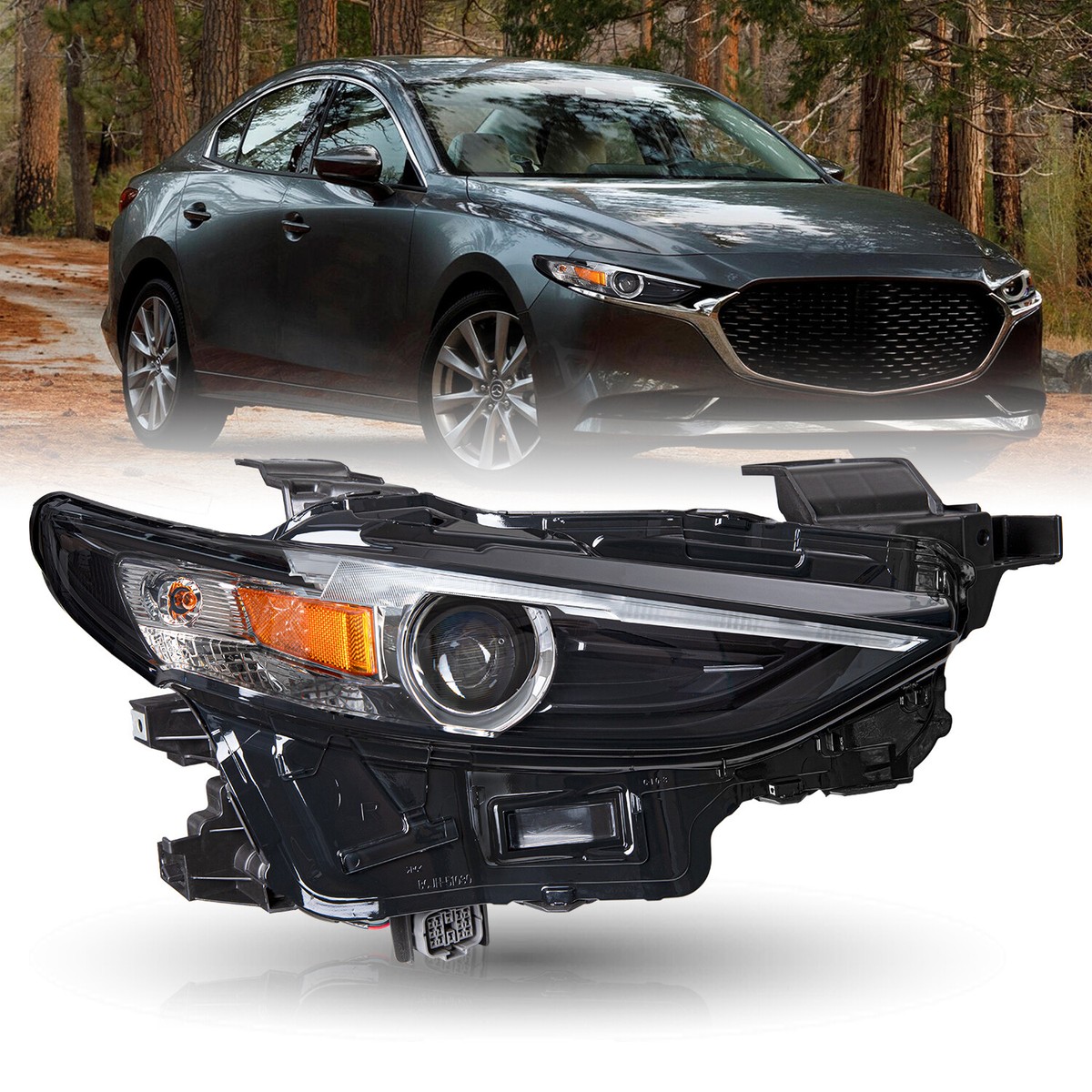 For 2019 2020 2021 Mazda 3 LED Right Passenger Side Headlight NON