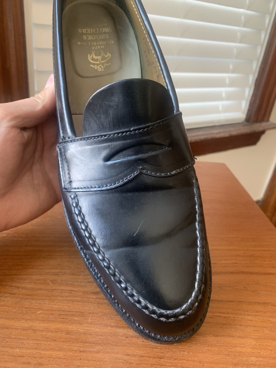 ALDEN x BROOKS BROTHERS 10.5D UNLINED BLACK SHELL CORDOVAN