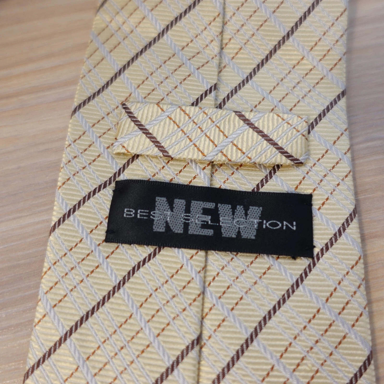 OFF WHITE Tuta Abito Cravatta Uomo Off White Marrone Plaid Tattersall Cravatta NUOVA MIGLIORE COLLEZIONE