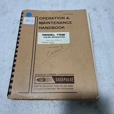 Systron Donner Datapulse 1108 Pulse Generator Operation Handbook 37000-610