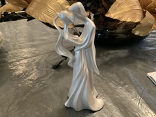 Wedding Cake Decor Topper White Stylized Bride Groom "First Kiss" by Wilton