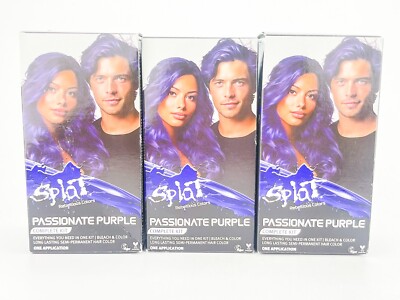 Splat Complete Set Passionate Purple Semi Permanent Hair Dye Lot of 3
