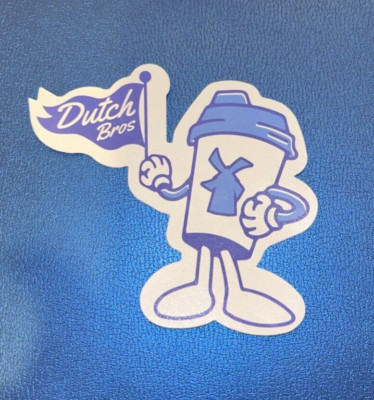 Dutch Bros Mystery Sticker Hunt - June 12, 2024 - Coffee Cup Blue White Flag