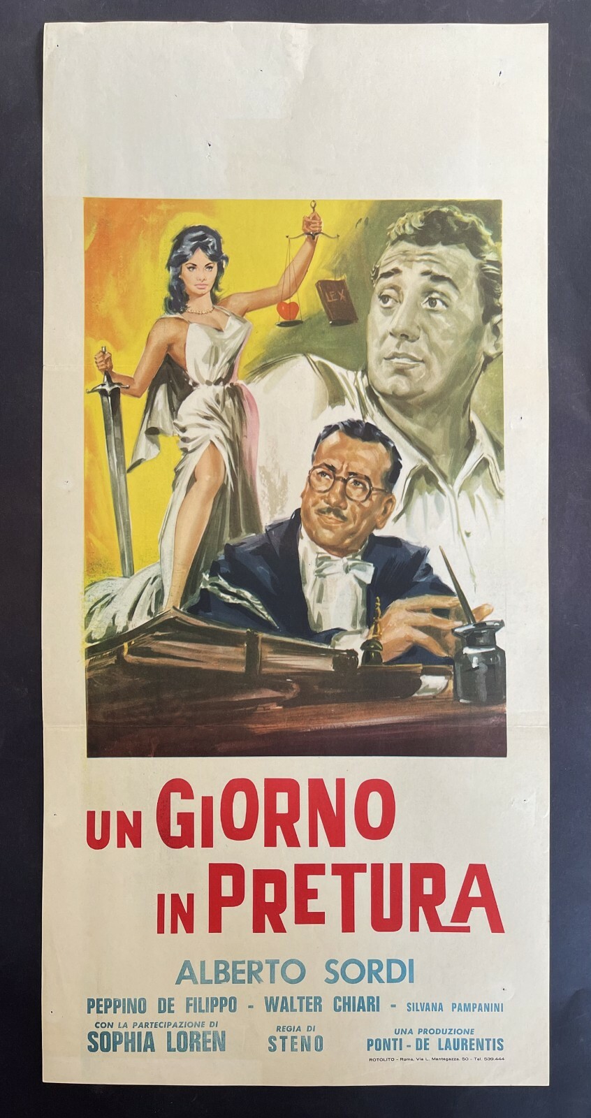 Locandina originale film Un giorno in pretura (1953) - Regia di Steno