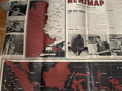 c 1943 Mappa Richard Edes Harrison WW2 Tramare l'ascesa e il set del Giappone - Foto 12 di 12