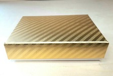12 piece 4.75" 3.25" lot Gold foil Striped  White Jewelry Packaging Gift Boxes