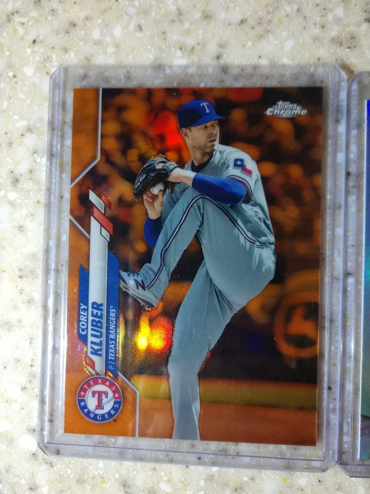 Corey Kluber 2020 Topps Chrome #41 Orange Refractor /25 & Gavin Lux RC STATUS - Image 2 of 4