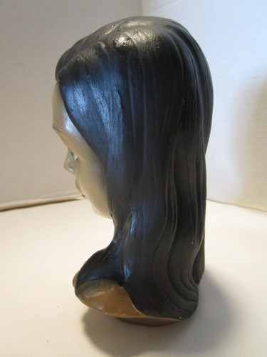Busto Hula ragazza hawaiana vintage ceramica ibisco polinesiano 6,75"T anni 60 - Foto 6 di 10