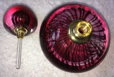 Beautiful Dale Tiffany Hand Blown Cranberry Swirl Perfume Bottle w Dabber