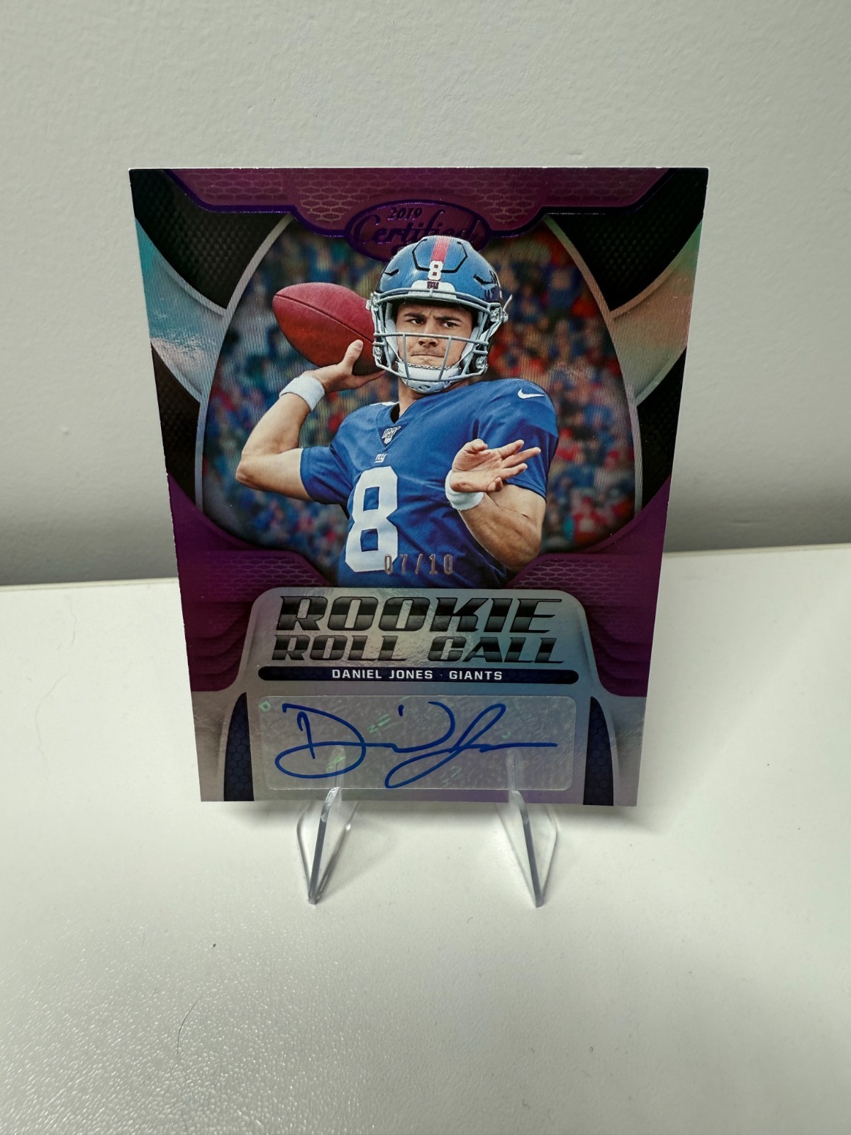 Daniel Jones Panini Certified Rookie Roll Call Signatures #RRDJ Mirror Purple