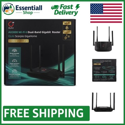 Scorpio AX3000 Dual-Band Wi-Fi 6 Router with Access Point Mode   Black Elegance