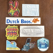 DUTCH Bros STICKER Lot IMPERFECT Hang LOOSE Decal CLASSIC Peace VIBES Some RARE