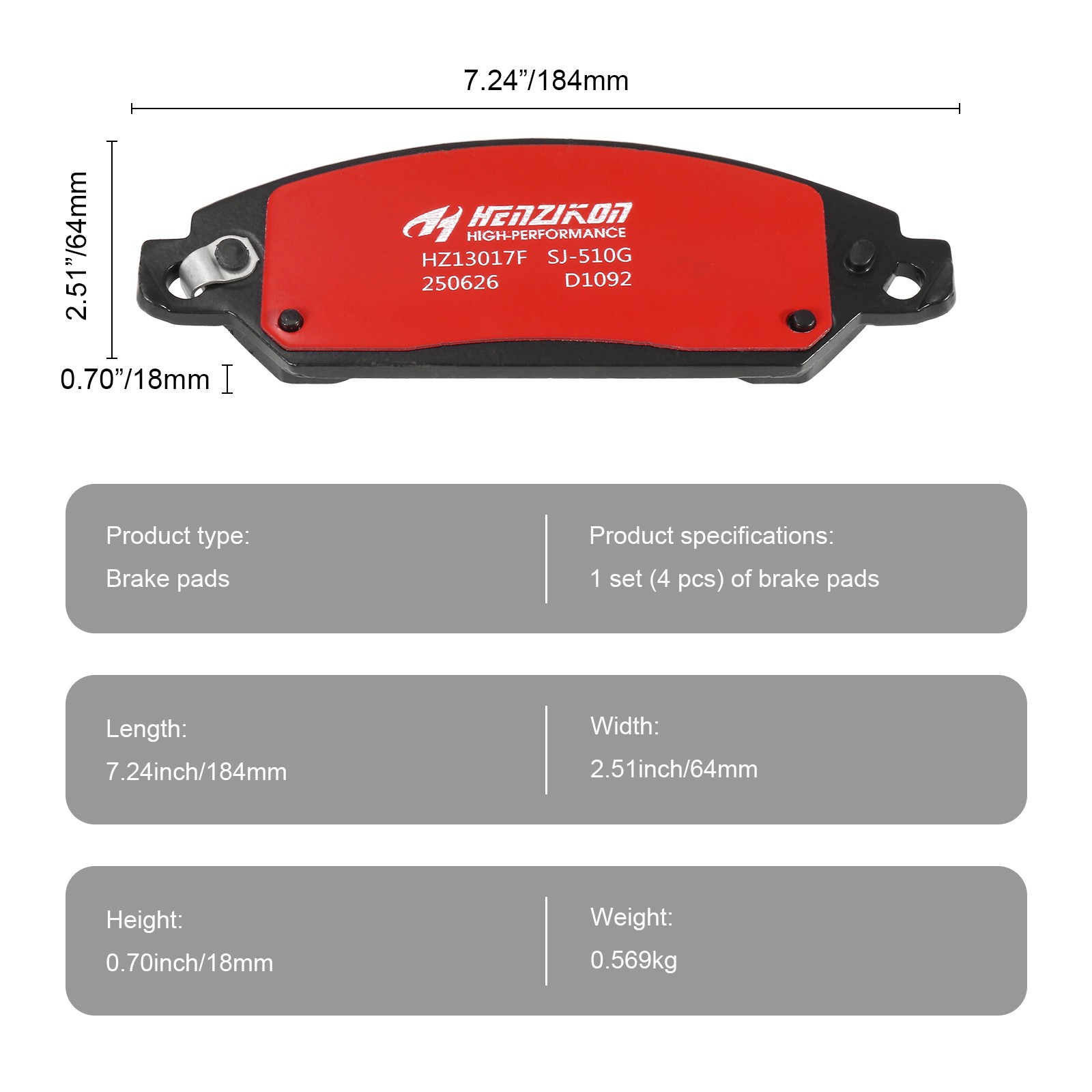 Front Ceramic Brake Pad for Chevy Tahoe Avalanche Silverado Suburban Sierra 1500