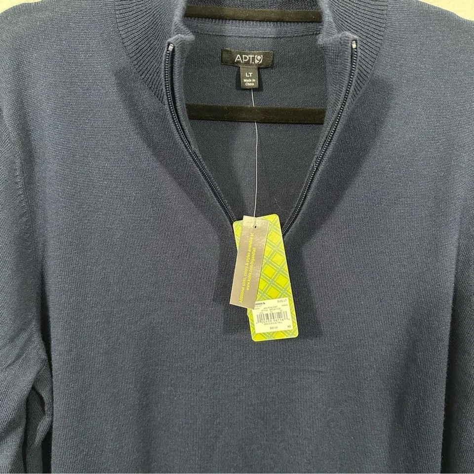 NWT Apt 9 Navy Blue Half-Zip Pullover Sweater Size Large Tall - Image 3 of 4
