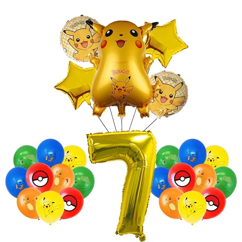Balões Pokémon tema Picacho idade folha látex decoração festa de aniversário infantil - Imagem 4 de 4