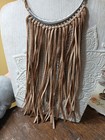 Vtg Chico's Silver+Suede Leather Fringe Cleopatra Bib Necklace Western Statement — photo 8