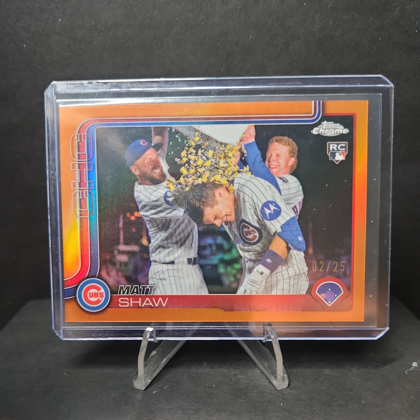 2025 Topps Chrome Update Matt Shaw TRUE ORANGE /25 Image Variation SP USC196🔥🔥