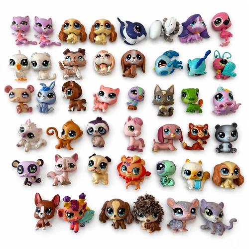 Large Lot of 44 Littlest Pet Shop LPS Hasbro Mixed Animal Figures Vintage Toys