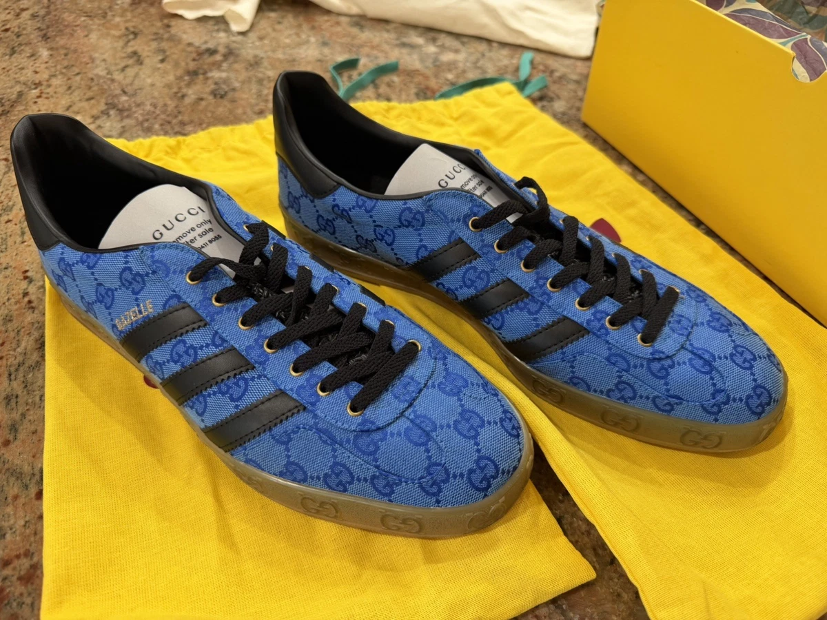 Gucci x adidas Gazelle Blue GG Monogram for Sale | Authenticity