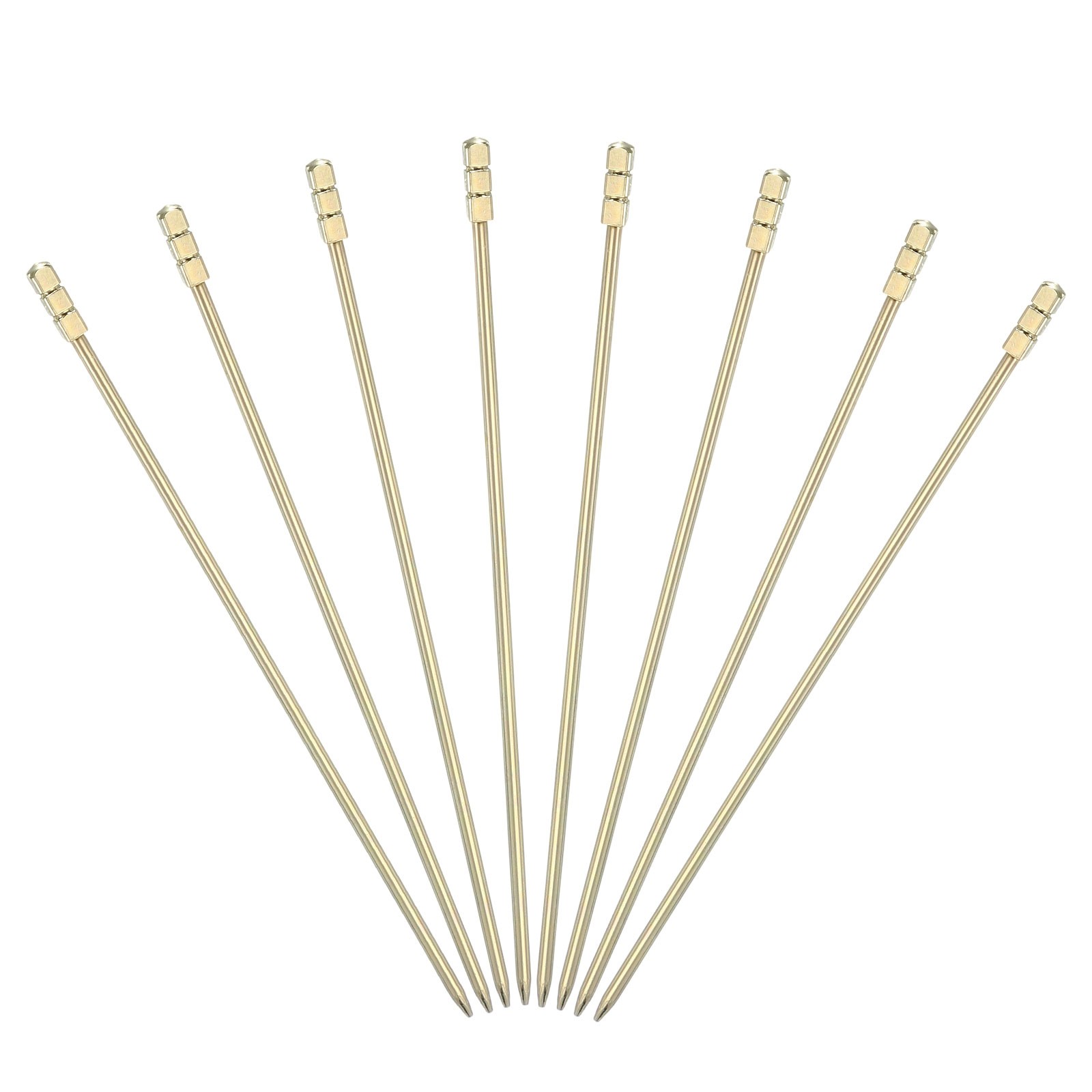 8 Pcs Stainless Steel Cocktail Picks, 4.33" Gold (Square Column)