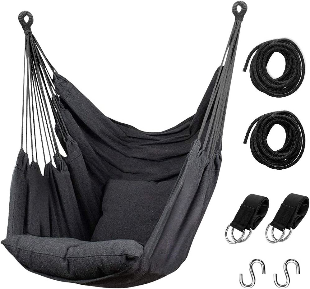 Hanging Rope Swing, Max 300 Lbs Hanging Chair With Pocket & Durabi