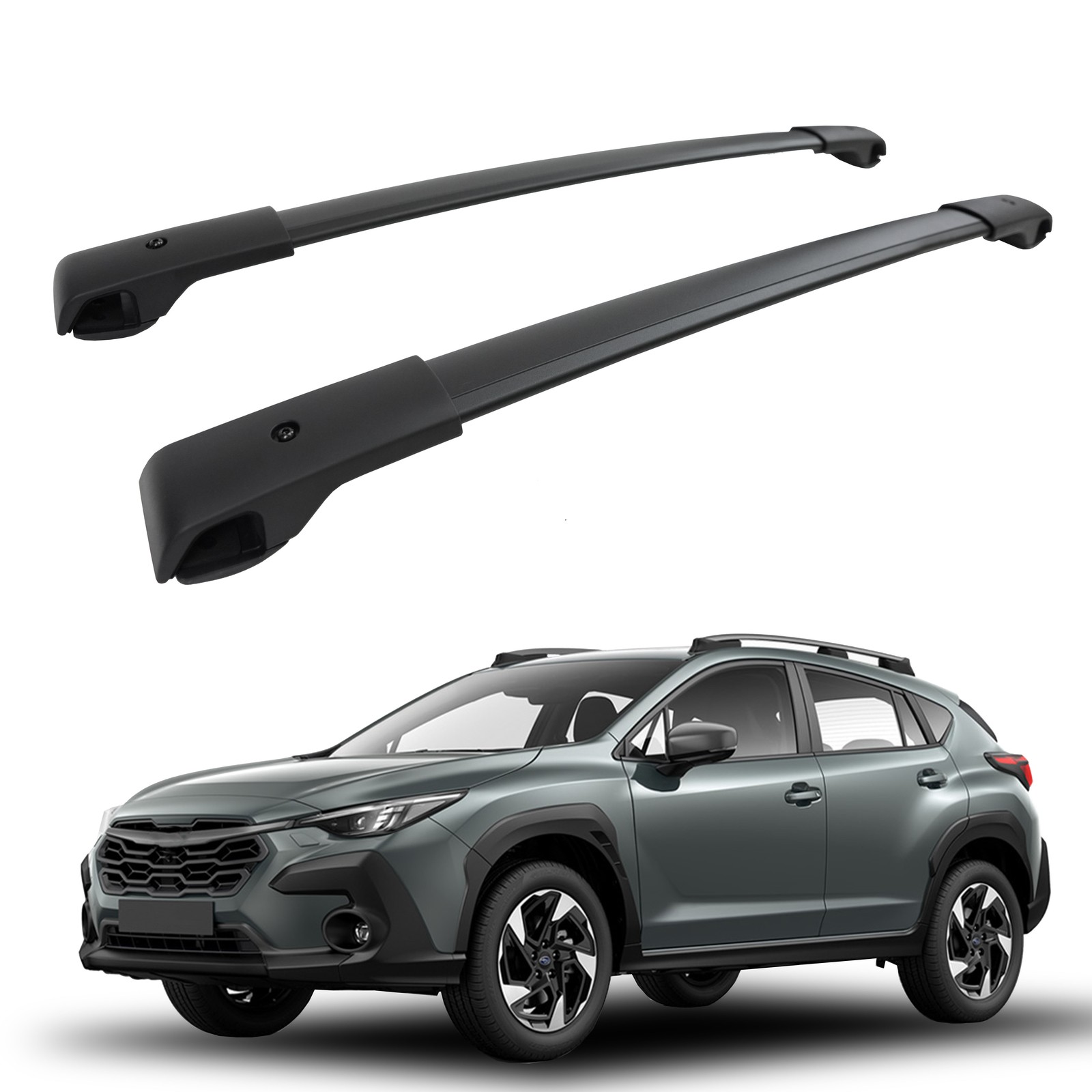 Barres de toit Subaru Crosstrek 2018-2023 en alu pour coffre et vélos de vacances