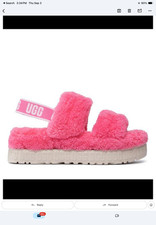 UGG Oh Fluffita Shearling Platform Women s Slides Pink Rose Size US 8 NWT