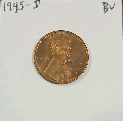 1945 S Lincoln Wheat Cent Brilliant Uncirculated San Francisco Mint