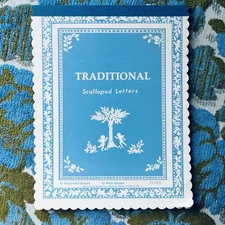 Vintage Scalloped Letter Writing Stationary Pad Traditional Ornate Cherub Border